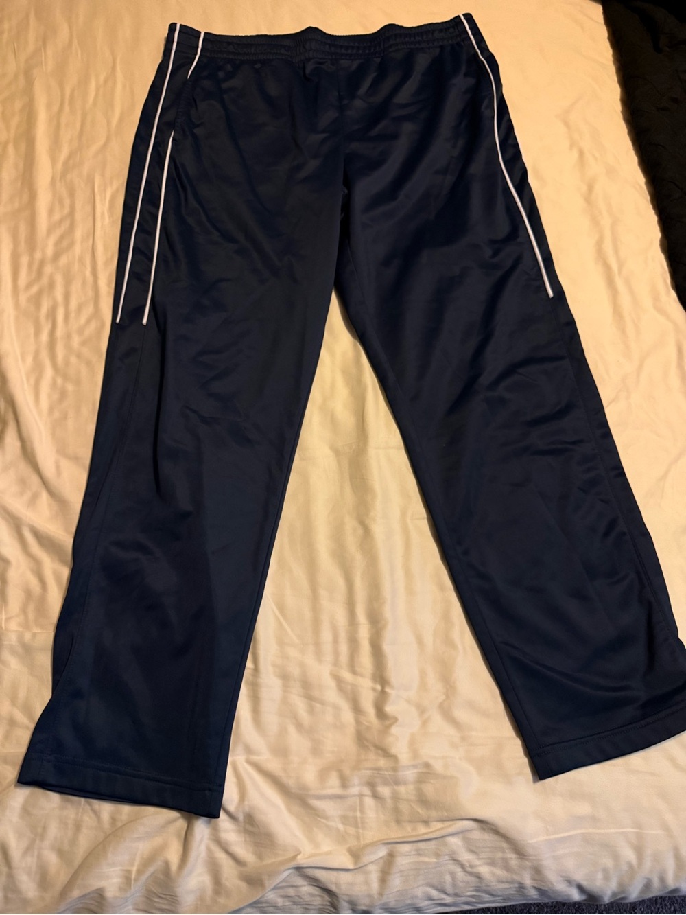tek gear Navy Blue Track Pants with White Stripe Detail